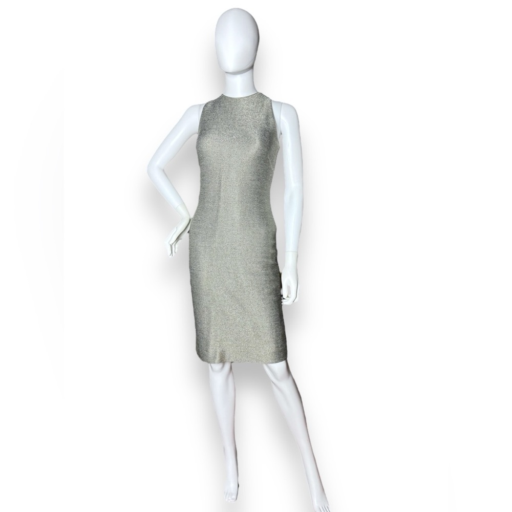 Akris Structured Metallic Techno Weave Sheath Dre… - image 6